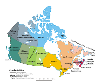 Canada Provinces & Territories Latin