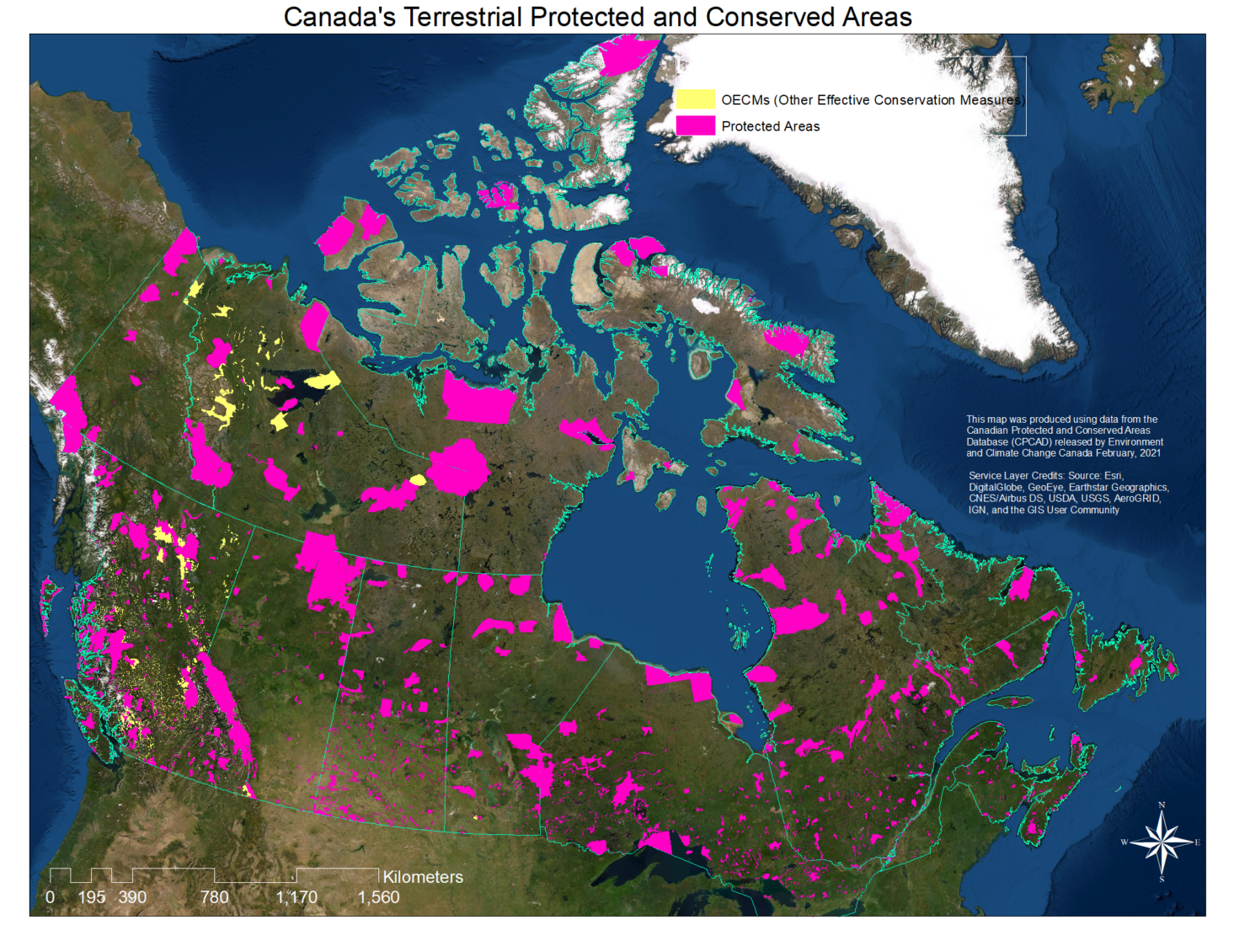 Protected & Conserved Areas' Map